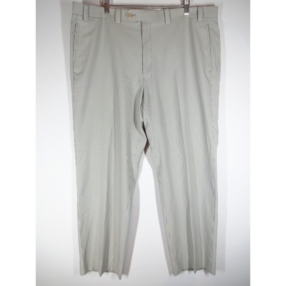 Lauren Ralph Lauren Dress Pants Mens 37x29 Blue White Seersucker Stripe Preppy
